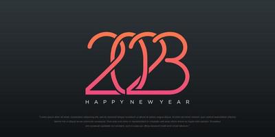 2023 Happy New Year logo text design. 2023 number design template. vector illustration.