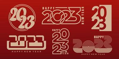 2023 Happy New Year logo text design. 2023 number design template collection . vector illustration.