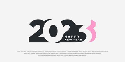 2023 Happy New Year logo text design. 2023 number design template. vector illustration.