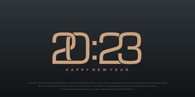 2023 Happy New Year logo text design. 2023 number design template. vector illustration.