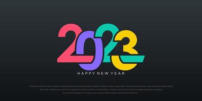 Happy new year logo 2023 with colorful concept vector