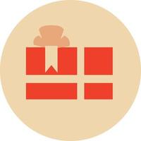 Christmas gift box circle icon vector