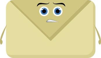 Angry envelope, illustration, vector on white background.