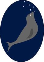 Gray seal, illustration, vector on white background.