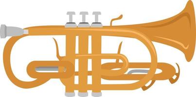 Golden cornet, illustration, vector on white background.