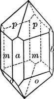 Pyroxene vintage illustration. vector