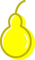 Yellow pear, icon illustration, vector on white background