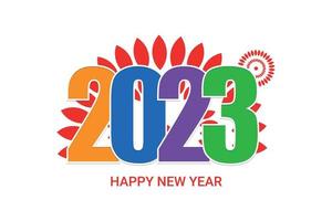 Happy new year 2023 with light color. vector