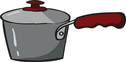 Saucepan, illustration, vector on white background.