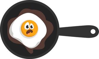 Fried eggs , illustration, vector on white background