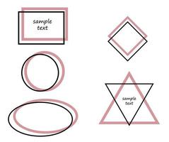 Set of double frames for lettering. Elements for design. Simple geometric elements vector