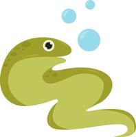 Green eel, illustration, vector on a white background.
