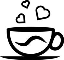 Coffee in cup with hearts, illustration, vector, on a white background. vector