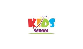 Kiddie school elementary colorful vector logo design illustration