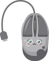 Cute computer mouse, illustration, vector on white background.