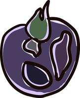 Purple tomato, illustration, vector on white background.