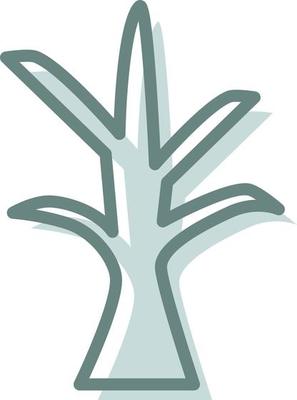 Green skinny tree, illustration, vector, on a white background.