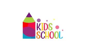 escuela infantil elemental colorido vector logo diseño ilustración