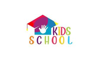 Kiddie school elementary colorful vector logo design illustration