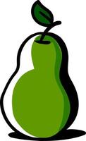 Pear drawing, illustration, vector on white background.