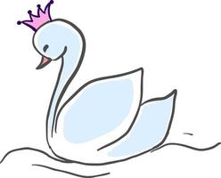 Swan princess, illustration, vector on white background.