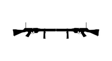 Silhouette of Weapon Gun for Logo, Pictogram, Art Illustration, Website or Graphic Design Element. Vector Illustration