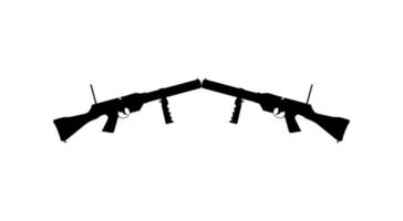 Silhouette of Weapon Gun for Logo, Pictogram, Art Illustration, Website or Graphic Design Element. Vector Illustration