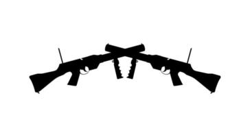Silhouette of Weapon Gun for Logo, Pictogram, Art Illustration, Website or Graphic Design Element. Vector Illustration