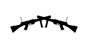 Silhouette of Weapon Gun for Logo, Pictogram, Art Illustration, Website or Graphic Design Element. Vector Illustration