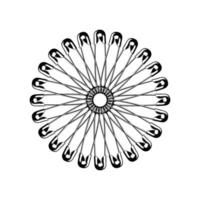 Artistic Circle Shape Made From Safety Pin Composition for Decoration, Ornate, Logo, Website, Art Illustration or Graphic Design Element. Vector Illustration
