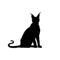 Caracal Cat Silhouette for Art Illustration, Logo, Pictogram, Website or Graphic Design Element. Vector Illustration