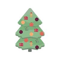 Christmas tree with decorations vector