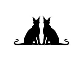 Pair of the Caracal Cat Silhouette for Art Illustration, Logo, Pictogram, Website or Graphic Design Element. Vector Illustration