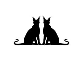 Pair of the Caracal Cat Silhouette for Art Illustration, Logo, Pictogram, Website or Graphic Design Element. Vector Illustration