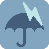 Umbrella with thunderstorms, illustration, vector on a white background.