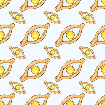 Khachapuri pattern, seamless pattern on bright background. vector