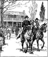 General Lee Leaving After the Surrender, vintage illustration. vector