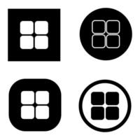 Square window icon with different background, can be used for sign or symbol on work vector