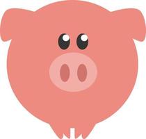 Pink pig, illustration, vector, on a white background. vector