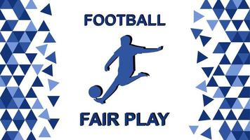 Football fair play background white blue triangle vector illustration