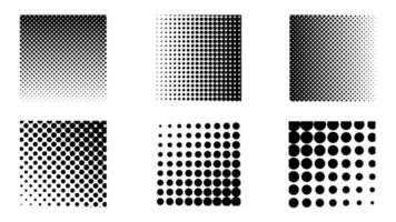 Halftone square collection set vector