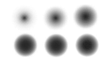 Halftone circular collection set vector