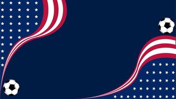 Football background on the theme of USA flag blue vector illustration
