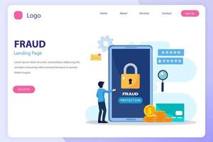 concepto vectorial de alerta de fraude, ataque de piratas informáticos y seguridad web vector