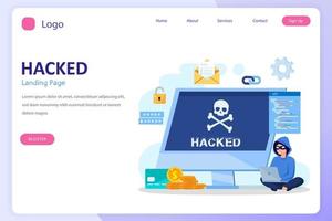 Concept of hacker attack, personal privacy data, hacking and stealing email and money Vector