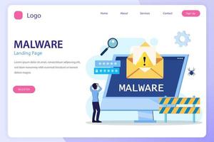 Virus malware detected concept, viruses attack warning signs, hacking alert messages vector