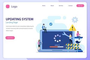 concepto de actualización del sistema. programa de instalación y actualización de software. instalación de software de vectores