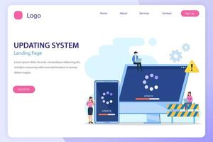 concepto de actualización del sistema. programa de instalación y actualización de software. instalación de software de vectores