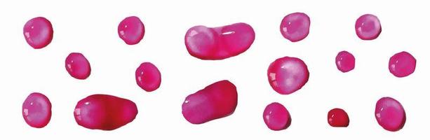 Abstract drops of colored red paint vector