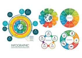 colección de plantillas infográficas circulares vector